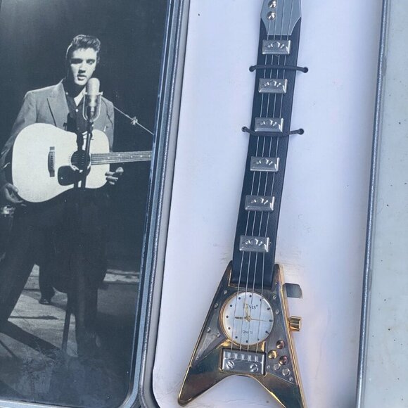 NEW Vintage 2002 Limited Edition 50th Anniversary Elvis Presley Guitar Watch - Picture 6 of 7